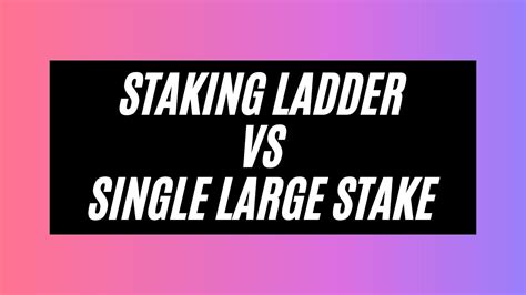 A solution is needed, because those who may have say, 50 of hex and want to use it to buy some food shouldn't have people sneering at them saying - Stake more, stake longer. . How to ladder stake hex
